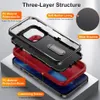 Dual Layer Heavy Duty Case för iPhone 15 14 13 Pro Max XS Samsung Galaxy S23 Plus Ultra PC Soft TPU Full Body Rugged Protective Slide Camera med Holders Stand Cover