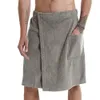 Men Soft Wearable Bath Towel with Pocket Bathrobes Shower Wrap Sauna Gym Swimming Holiday Spa Bath Beach Towel Toalla De Playa