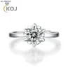 Band Rings KOJ 1 Moissanite Star Diamond Wedding Rings For Women Quality 925 Sterling silver Adjustable Engagement Wedding Jewelry J230522