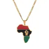 Pendanthalsband afrikansk färgkarta Fist Symbol Silverfärg/Guld Afrika Maps Black Lives Matter Rostfritt stål smycken