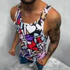 Canotte da uomo Casual stampato Mens Top Vest Sunmer Fashion Bodybuilding Gym Sportwear Maglietta senza maniche Beach Hawaiian Man 230522