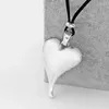 Pendant Necklaces Tibetan Silver Large Abstract Love Heart Necklace Faux Suede Velvet Cord Simple Vintage Women Jewellry Gift