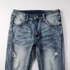 Jeans Designer Abbigliamento Amires Jeans Denim Pantaloni Amies 23 Nuovi 6597 Jeans strappati blu da uomo Graffiti Spray Paint Gradient Slim Pants per uomo