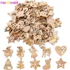 Christmas Decorations 50pcs Wooden Xmas Tree Hanging Ornament Christmas Party Decorations for Home New Year Santa Claus Snowman Gift Decor