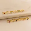 Hoop Earrings Birthstone Huggies For Women Small CZ Shiny Crystal Children Girls Baby Kids Anti-Allergic Jewelry Gifts