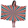 70*140 cm American Flag Beach Handduk 3D -tryckning snabb torr mikrofiber strandhandduk Lätt 4 juli självständighetsdag dekoration