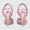 2023 Lady Patent Catwalk Models Lucky Sandals Classic Sexy Lip Snake Open Toe Wedding 10,5 cm Sandals Sandals de salto alto