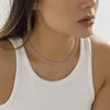 Kedjor 8 färger unika emaljerad kedjhalsband armband för kvinnor minimalistisk boll choker pärlstav y2k collier smycken bijoux