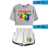 LGBT Pride Love Wins Sexy 2 Piece Set Women Conjunto Feminino Women Crop Top and Shorts Set Two Piece Outfits LGBTQ Clothes