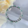 Band Rings Wuiha Classic 925 Sterling Silver Round Cut Created Moissanite Emerald Gemstone Wedding Engagement Row Diamond Ring Fine Jeweller J230522