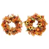 Dekorativa blommor Halloween Thanksgiving Autumn Harvest Door Wall Wreath Decoration Garland Flower Party Layout Props inomhus utomhus