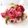 Fleurs décoratives 8 pièces/paquet fleur artificielle décoration de la maison huit têtes chinois pivoine mariage Live Prop ami cadeau Bouquet