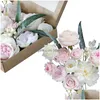 Dekoracyjne kwiaty wieńce sztuczny zestaw pudełka na DIY Bukiety centralne aranżacje impreza baby shower domek dekoracja dhm2f