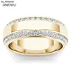 Bagues De Bande Diamant Or Jaune 18k Anneaux De Mariage pour Femmes Hommes Classique Bizuteria Anillos De Diamant Pierres Précieuses Bijoux Bague En Or Hommes Cadeaux J230522