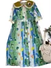 Casual jurken Mori Girl Department Pastorale vintage bloemenpop kraagolie schilderij jurk vrouwelijke zomer zachte zoete lang