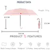 Ombrelli Moda Ombrello Pioggia Donna Dolce a pois Pieghevole Lady Parasole Manico curvo a forma di U Design Antivento Anti-UV