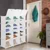 21 cubos gabinete de armazenamento de sapatos empilhável 7 níveis 7 camadas de sapato de entrada de sapatos de sapato de sapato de sapato de sapato 42 pares organizador de armazenamento de sapatos de armário