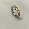 Ringe Dy Twisted Zweifarbiges Kreuz Damenmode Platin überzogen Schwarz Thai Silber Heißer Verkauf Schmuck Ring