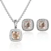 Damen Halskette Ohrringe Set 18k vergoldet Granat Luxus und Designer Diamant Schmuck Ohrstecker Hochzeit Party Halskette