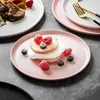 Borden Japanse kunst Zwart keramisch matte westerse biefstuk Saladplaat Eenvoudig Huis Ontbijt Cake Pizza Dessert Flat Tableware