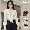 Women's Blouses M-4XL SMART SHIRTS DRAMMEN VROUWEN LIBBON ALLE Match Workwear Solid Patchwork Chiffon Tedere Franse kantoorbedrijfskleding Eleganta785