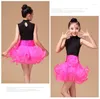 Stage Wear 2023 Girl Sleeveless Latin Dance Dress Children Ballroom Dresses Kids Salsa Rumba Cha Samba Tango Performance