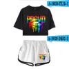 LGBT Pride Love Wins Sexy 2 Piece Set Women Conjunto Feminino Women Crop Top and Shorts Set Two Piece Outfits LGBTQ Clothes