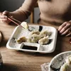 Tallrikar japansk stil keramisk porslin dumplings diskvarter restaurang fyrkantig rund sås vinäger skål bordsartiklar