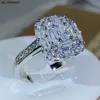 Bandringe Exquisiter quadratischer Zirkon Unzählige Krallenringe 925 Sterling Silber für Damen Modeschmuck Party Cocktail Geschenk J230522