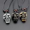 Pendant Necklaces Men Women's Imitation Yak Bone Carving Horror Devil Skull Halloween Necklace Amulet Gift MN600Pendant
