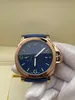 2023 Мужская бизнес -мода часы Quartz Watch Sapphire Mirror Rose Gold Dial Watch Blue Leather Watch