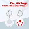 Pet Cat Paw Key Rings Airtags Air Tags Locator Tracker Covers Silicone Protective Case Anti Lost Anti-scratch Fall Device Cartoon Keychains Bag Charms Accessories