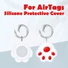 Pet Cat Paw Portachiavi Airtag Air Tags Localizzatore Tracker Covers Custodia protettiva in silicone Anti perso Anti-graffio Dispositivo di caduta Cartoon Portachiavi Borsa Charms Accessori