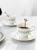 Cups Saucers Royal Creative European Coffee Cup Ceramic Simple White Teacup And Saucer Porcelain Chavenas De Cafe Home Drinkware