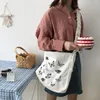 Evening Bags Fashion Butterfly Women Canvas Bag Cotton Cloth Fabric Crossbody Lady Large Capacity Shoulder Drawstring Strap Design