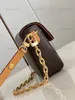 10A Mirror Quality Desingers Small Ivy Handtas Wallet On Chain Bag 23.5cm Womens Brown Canvas Pochette Luxury Letter Print Portemonnee Crossbody Schouderriem Box Bag