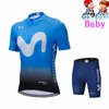 사이클링 저지 세트 Pro Movistar Kids Cycling Jersey Bike Shorts Boys Road Mountain Mtb 자전거 의류 Maillot Ropa Ciclismo Summer Hommer 230522