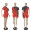Plus rozmiary Kobiety dresy Dwa elementy scenariusz projektantka 2023 swobodne luźne koszulki sportowe sportowe damskie odzież letnie 7941