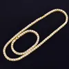 Colliers 1 rangée 5 mm Collier de tennis Bracelet Set Gold Color Clain Hingestone Choker Hip Hop Street Rock Jewelry 16 "18" "