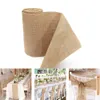 Inne imprezy imprezowe zapasy 30 cm Szerokość Jute Linen Vintage Naturalny stół Burlap Rustyka Khaki Country Dekoracja ślubna Dekoracja Home Party Wystrój 230522