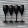 Şarap Gözlükleri Forst Siyah Akrilik Şampanya Flüt Toptan Parti Goblet Damla Teslimat Ev Bahçesi Mutfak Yemek Bar içmek dhohx