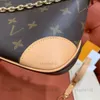 10A Spiegelqualität Designer Kleine Boulogne-Kette Tasche Hobo Damen Braun Beschichtete Leinwand Pochette Geldbörse Luxus Rindslederbesatz Handtasche Umhängetasche Schultergurt Boxtasche