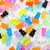 10st Candy Color Gummy Mini Bear Charms för att göra söta örhängen hänge halsband nyckelringar diy kreativa smycken