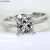 Полоса Rings Princess Cut 1ct Lab Diamond Ring Original 925 Стерлинговые обручальные обручальные кольца для женских свадебных ювелирных украшений J230522