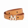 Toppsäljande berömd varumärkesdesigner Fashion Letter M Buckle Men's midjebälte klassisk lyxig toppkvalitet Man Boy Black White Red Blue Yellow Belt för festbröllop 268y