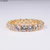 Anelli a fascia Luxury 925 SILVERGOLD SETTING PAVE FULL CZ ETERNITY BAND ENGAGEMENT WEDDING Anelli DIAMANTE simulato PLATINO Misura 5678910 J230522