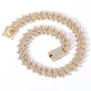 15mm Cuban Link Ketten Halskette Mode Hiphop Schmuck Für Frauen Männer Bling Iced Out Voller Strass Rapper Halsketten Collar221B