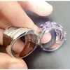 Damesheren ring kristal zirkoon stenen ringen reële gouden plaat kleurrijke zirkonia vinger micro pave S925 zilveren edelsteen sieraden cadeau