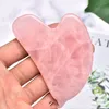 Natural Jade Gua Sha Stone Board Massage Rose Quartz Guasha Plate Jade Face Massager Scrapers Tools For Face Neck Back