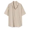 Magliette da uomo Camicia cardigan a maniche corte da uomo estiva Camicia da uomo casual da spiaggia Maniche lunghe finte da uomo